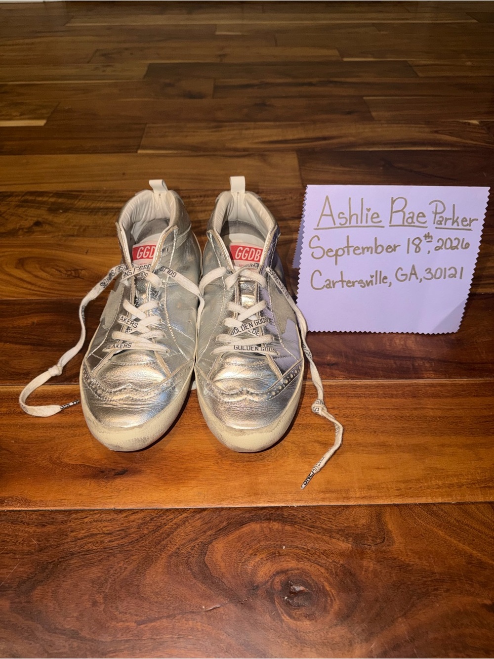 Golden Goose Kids Metallic Silver Lace-Up Sneakers